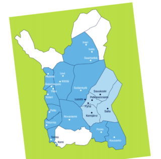 Kuvassa katta Lapista ja sen kunnista, joissa Lassila & Tikanpja järjestää kierrätystä.